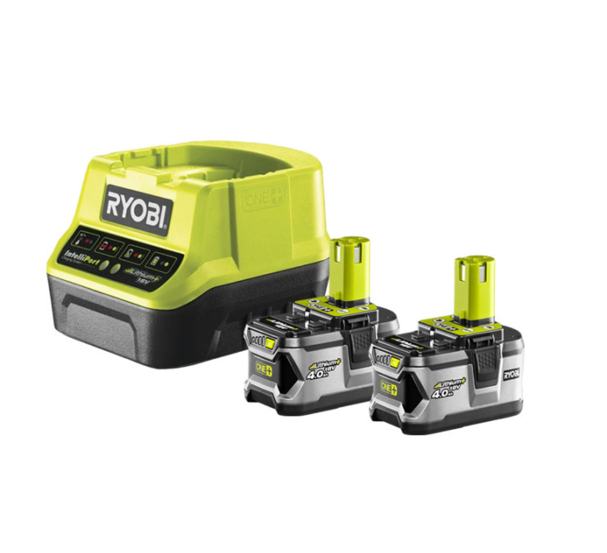 Pacchetto energetico One+ 18V (2x4.0 Ah) Li-ion con caricabatterie RC18120 - RYOBI 5133003363