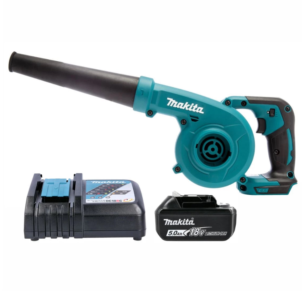 Makita DUB185RT 18V LXT Soffiatore / Aspirapolvere senza fili con 1 batteria da 5,0 Ah e caricabatterie