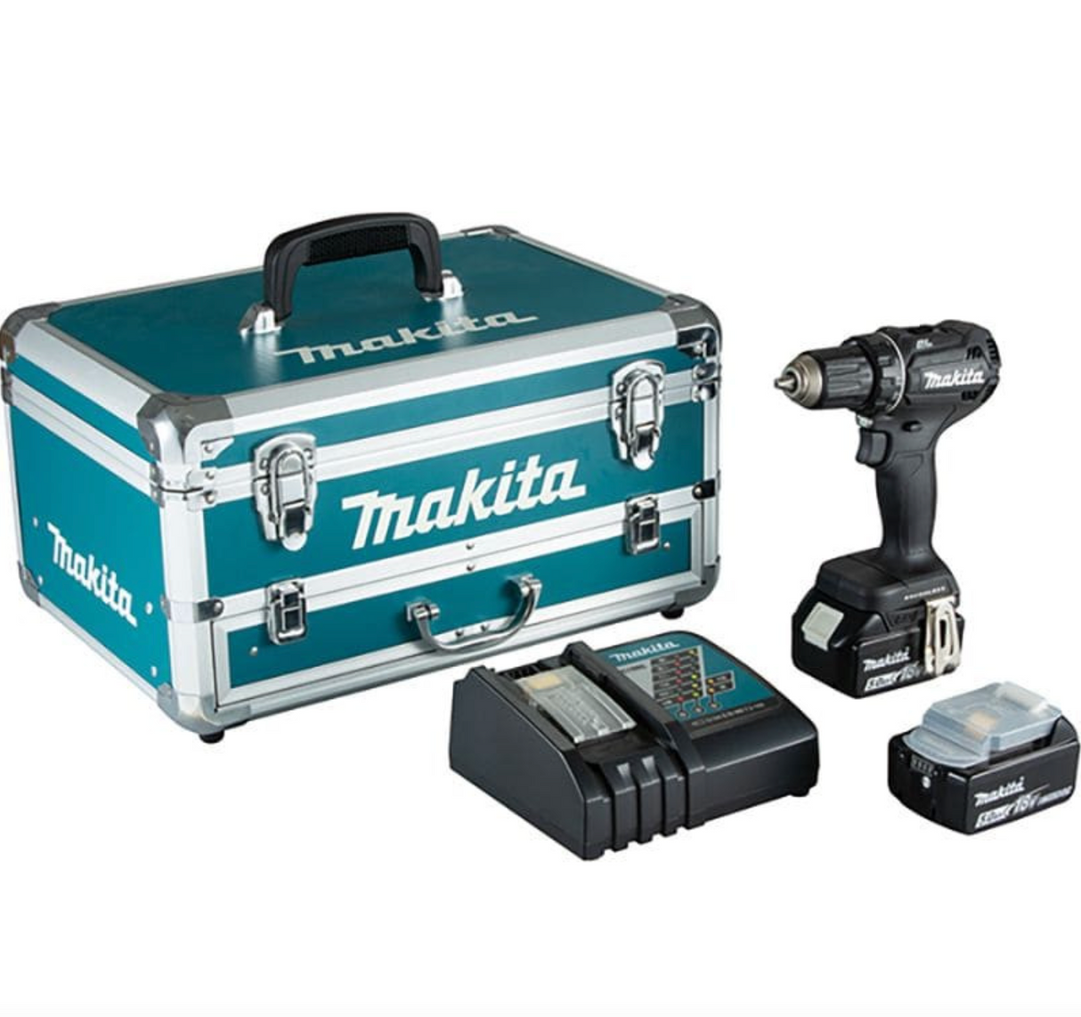 Trapano avvitatore 18V Black Edition (2x5,0 Ah) in valigetta di alluminio - MAKITA DDF485TX2B