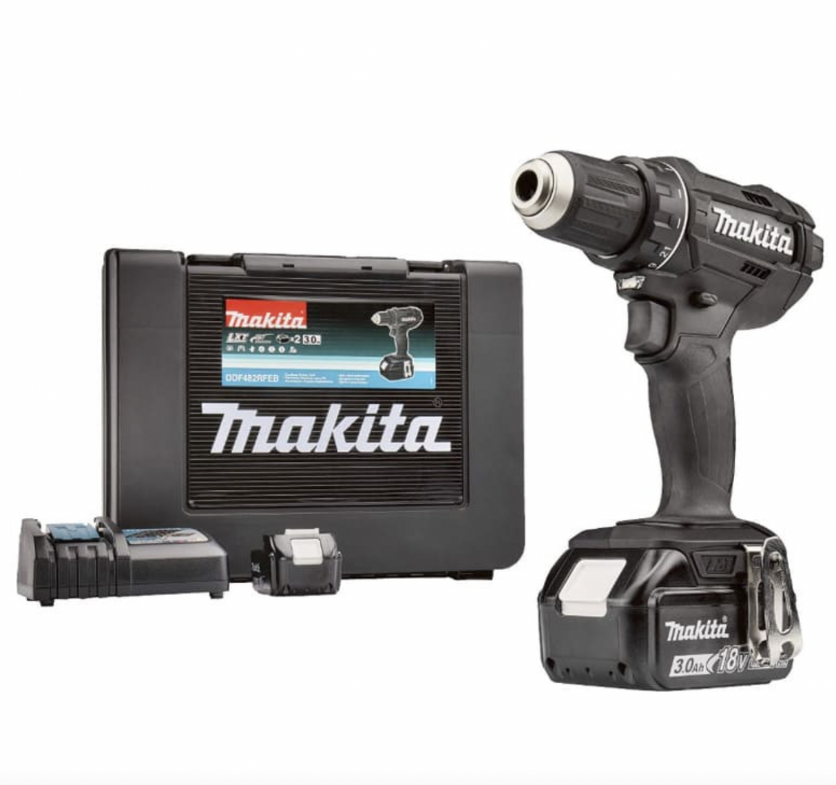 Trapano avvitatore 18V LXT (2x3,0 Ah) edizione nera - Makita DDF482RFEB