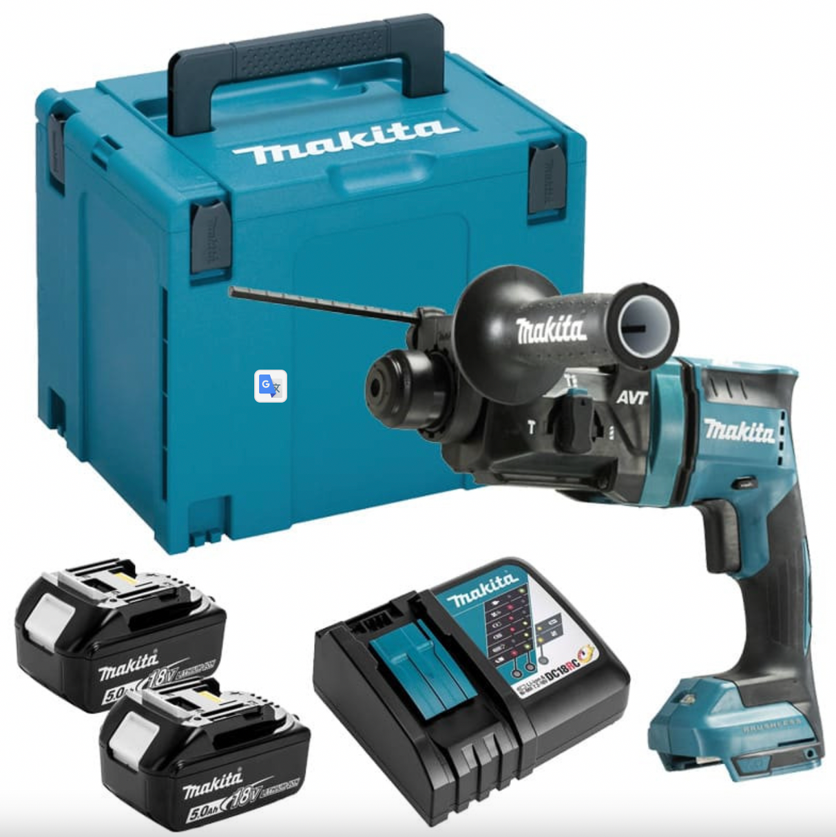 Trapano a percussione SDS-Plus 18V LXT 1,7 J (2x5,0 Ah) in MAKPAC - MAKITA DHR182RTJ