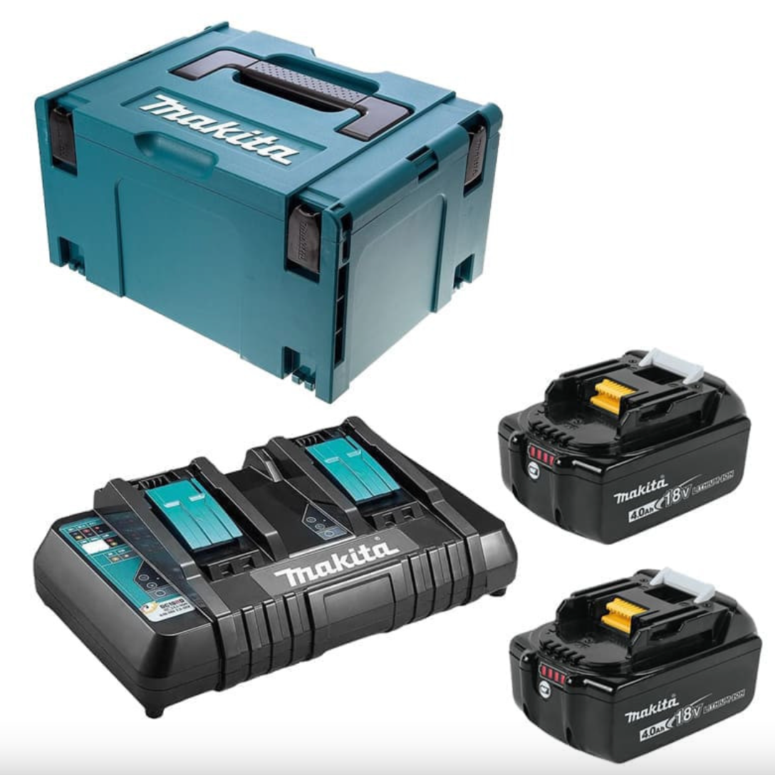 Energy Pack 18V Li-Ion (2x4,0 Ah) con doppio caricatore in MAKPAC - MAKITA 197504-2