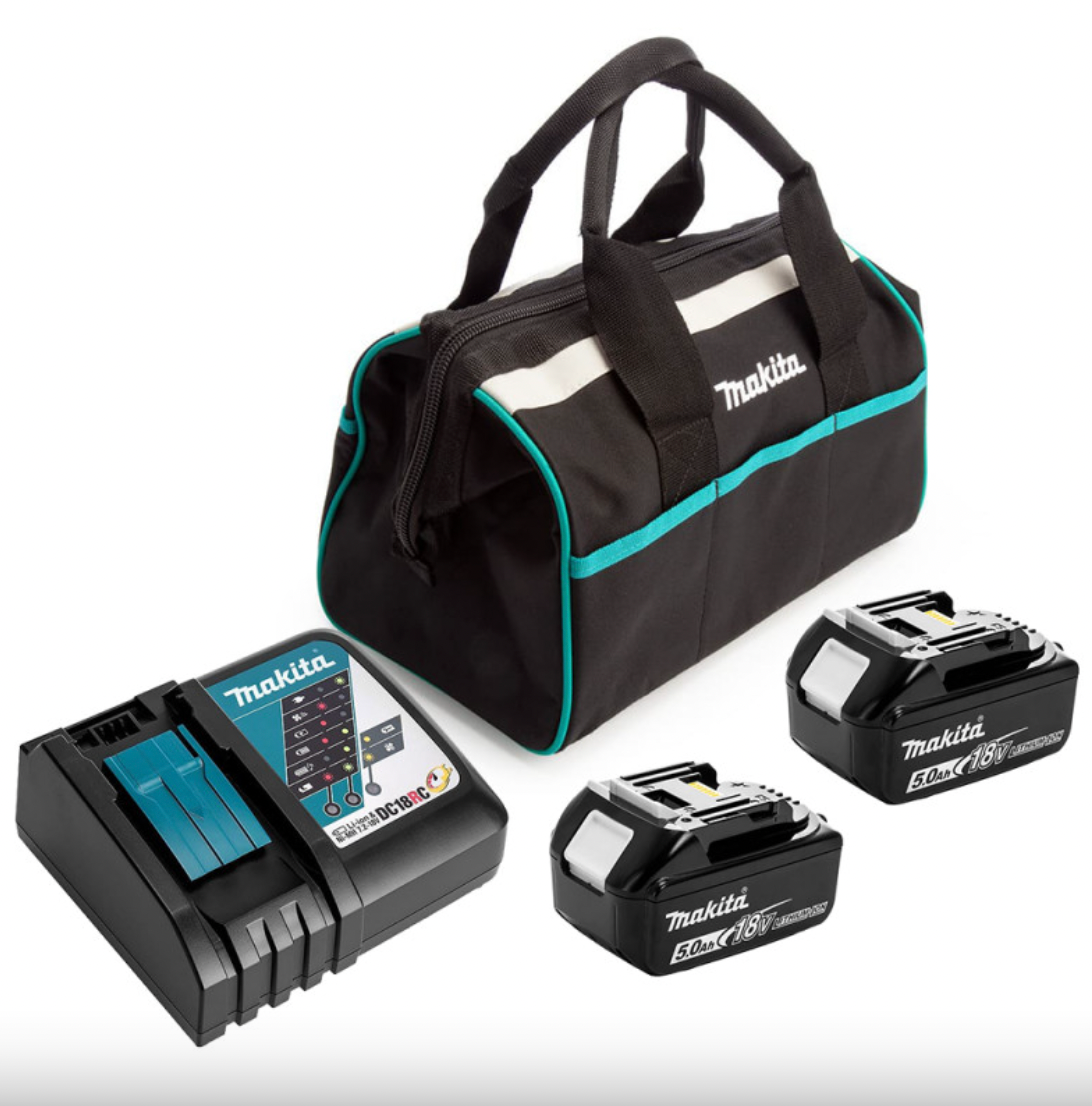 Makita Power Pack 18V (2x5,0 Ah) in borsa da trasporto - MAKITA STARTER-KIT