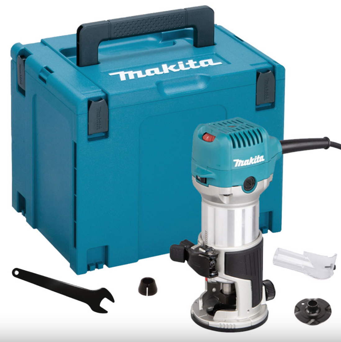 Rifilatrice-fresatrice da 710 W con pinza Ø8 o 6 mm in scatola Makpac - MAKITA RT0702CJ