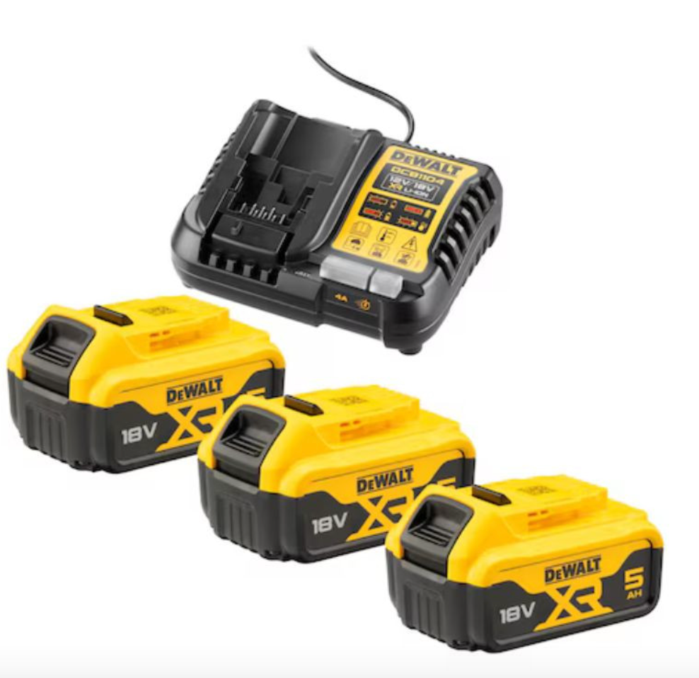 Pacco batteria (3x5,0 Ah) con caricabatterie - DEWALT DCB1104P3-QW