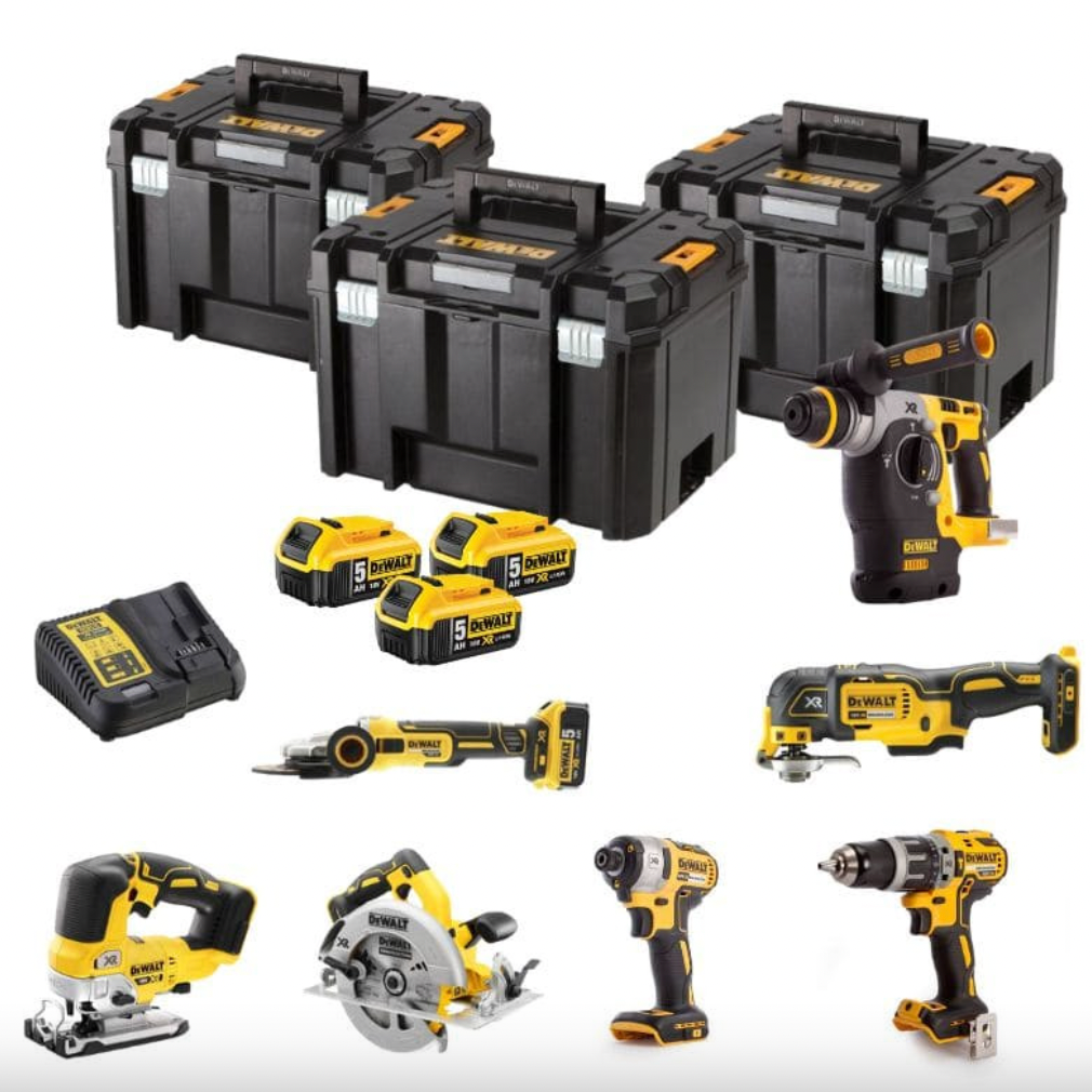 Confezione da 7 utensili 18V (3x5,0 Ah) in 3 scatole TSTAK - DEWALT DCK755P3T